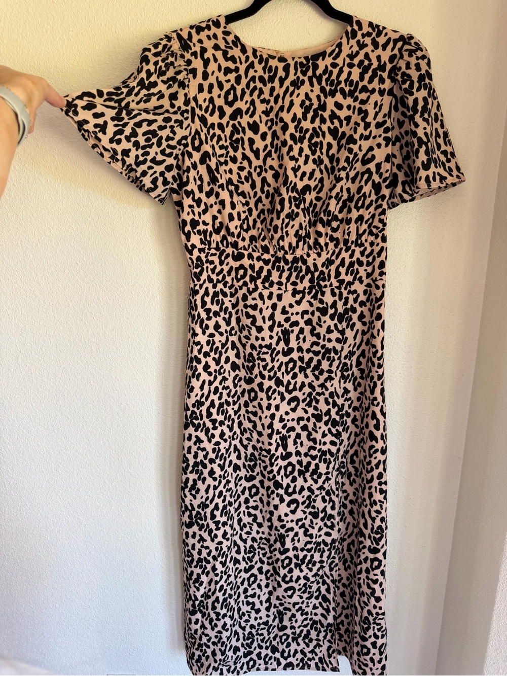 Sugarlips Pink and Black Leopard Midi Dress